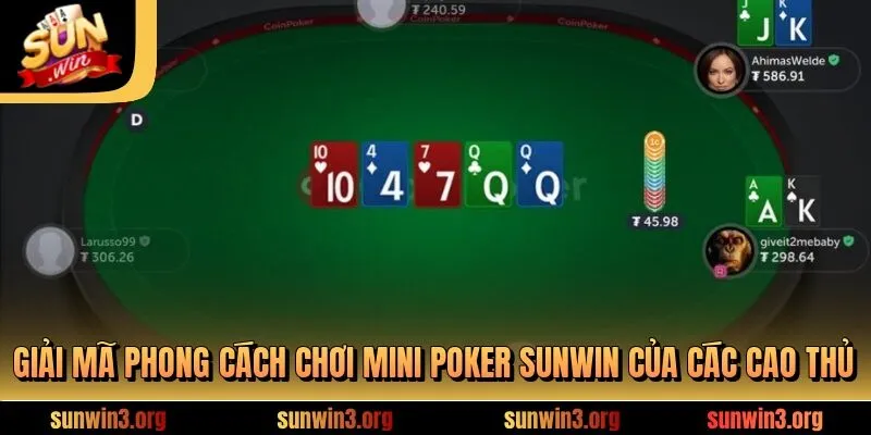 Giải mã phong cách chơi mini poker SUNWIN của các cao thủ